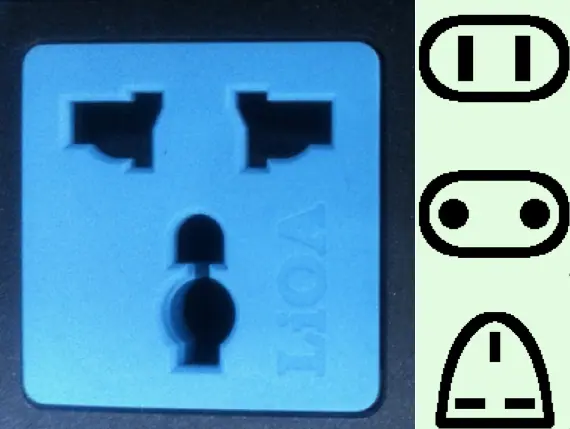 Many outlets in Vietnam are of the combination type and will accept three different plug shapes. 