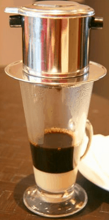 Vietnamese coffee is often served with a generous serving of condensed milk at the bottom. 
