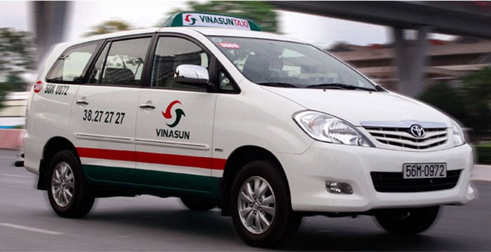 Vinasun taxis are found throughout the city - the characteristic white with red and green striped car is hard to miss!