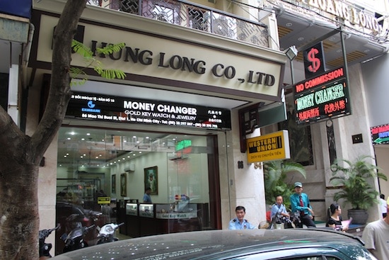 Although it is becoming more rare, the practice of exchanging USD at gold and jewelry shops is still prevalent in Vietnam. The exchange rate used to be significantly higher than banks and currency exchange booths but the difference is much smaller now.