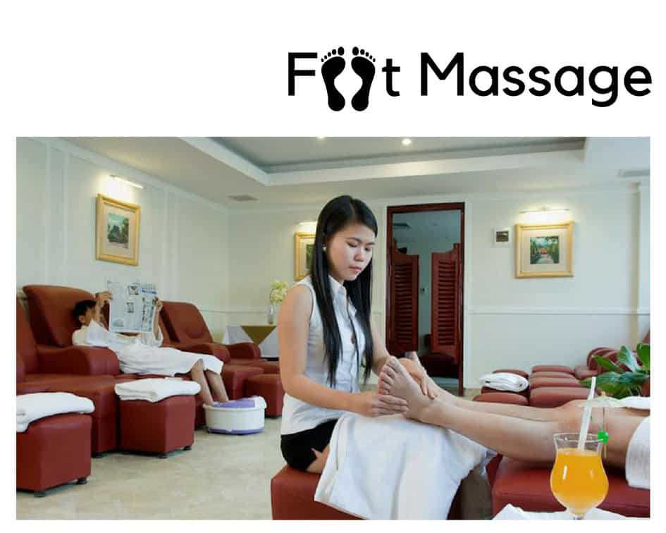 foot massage in a spa