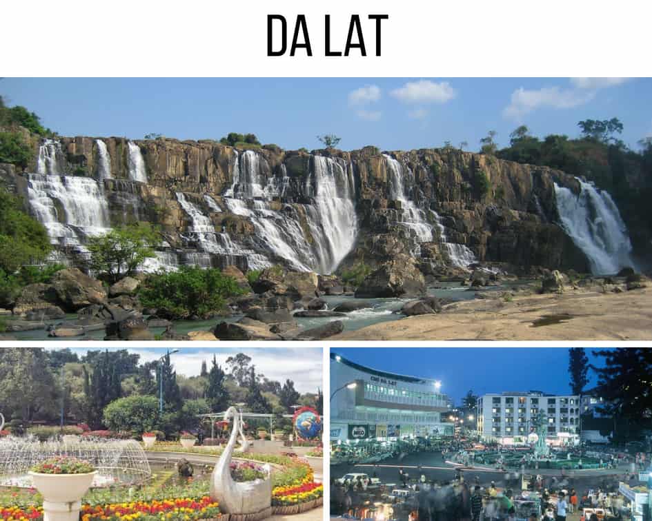 Waterfall, colorful garden adn Dalat nightlife 