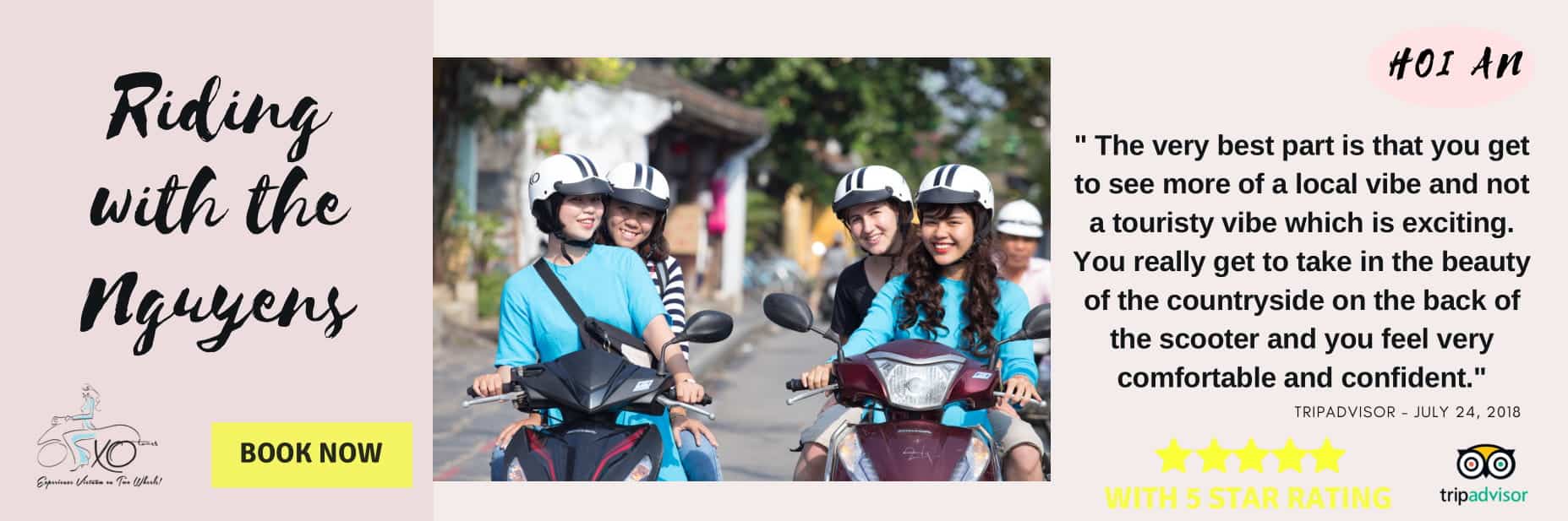2 XO Girls driving guests on motorbikes