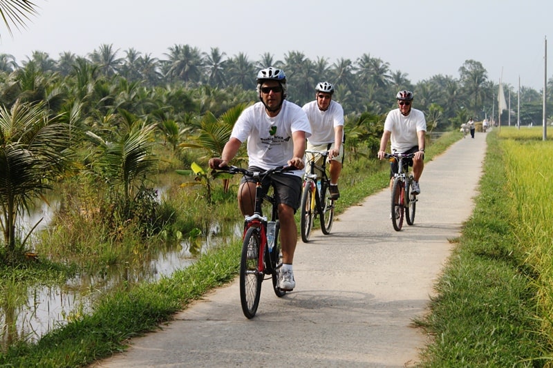Riding bikes through the Vietnam countryside