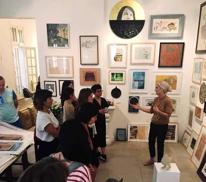 Visiting an art studio with Sophie's Art Tour