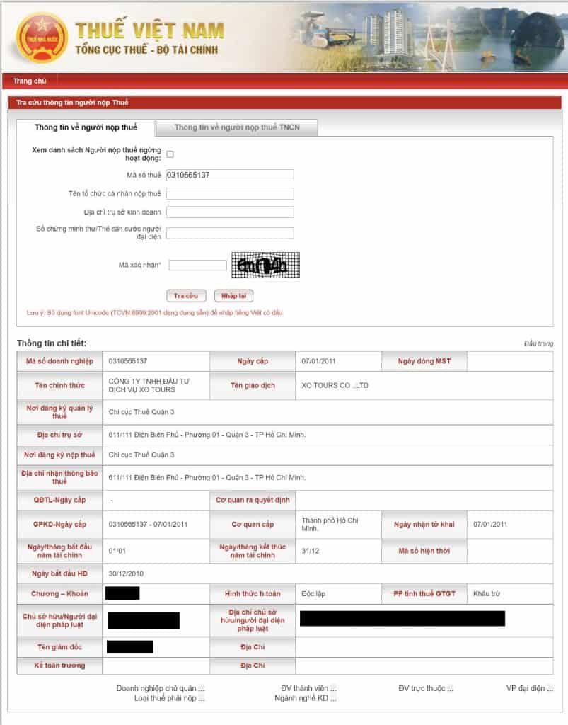 Vietnam Tax Number